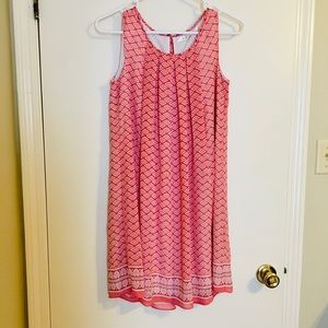 Max Studio Pink Pleated Sleeveless Trapeze Dress